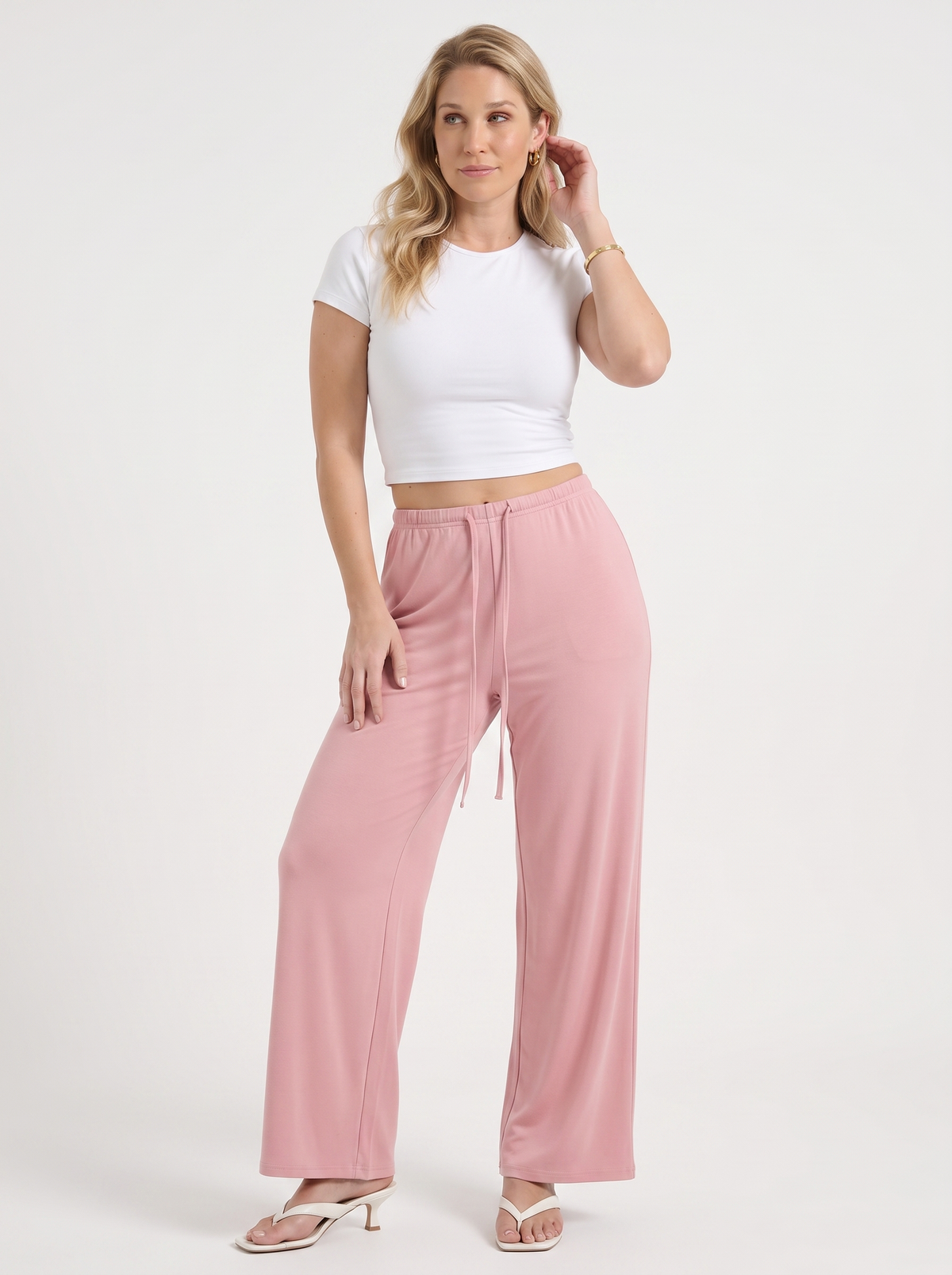 Kendra Pantalon Large À Cordon De Serrage