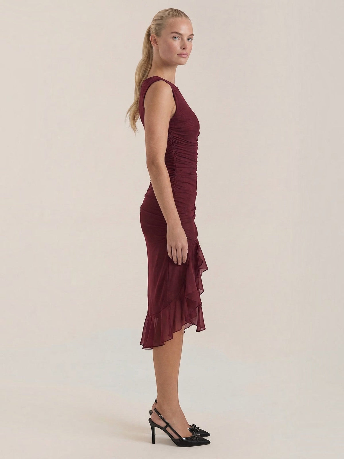 Ramona Robe Midi À Volants