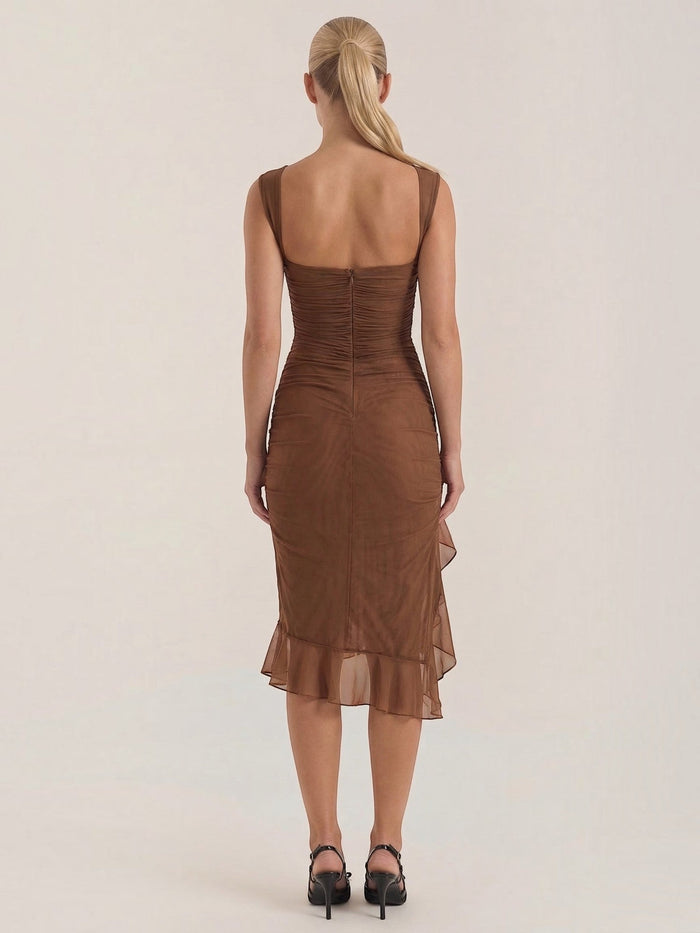 Ramona Robe Midi À Volants
