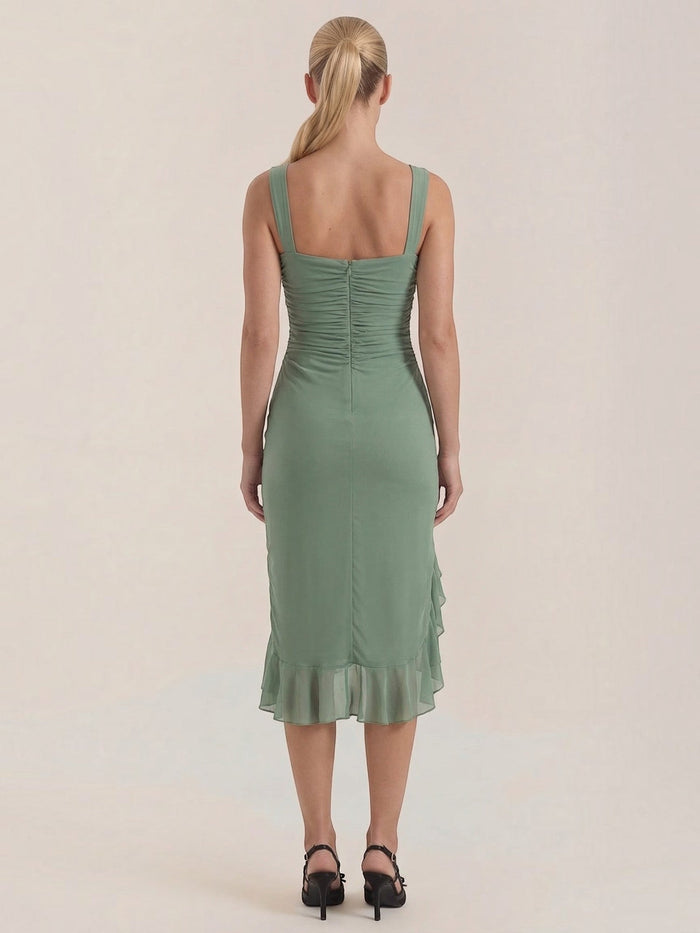 Ramona Robe Midi À Volants