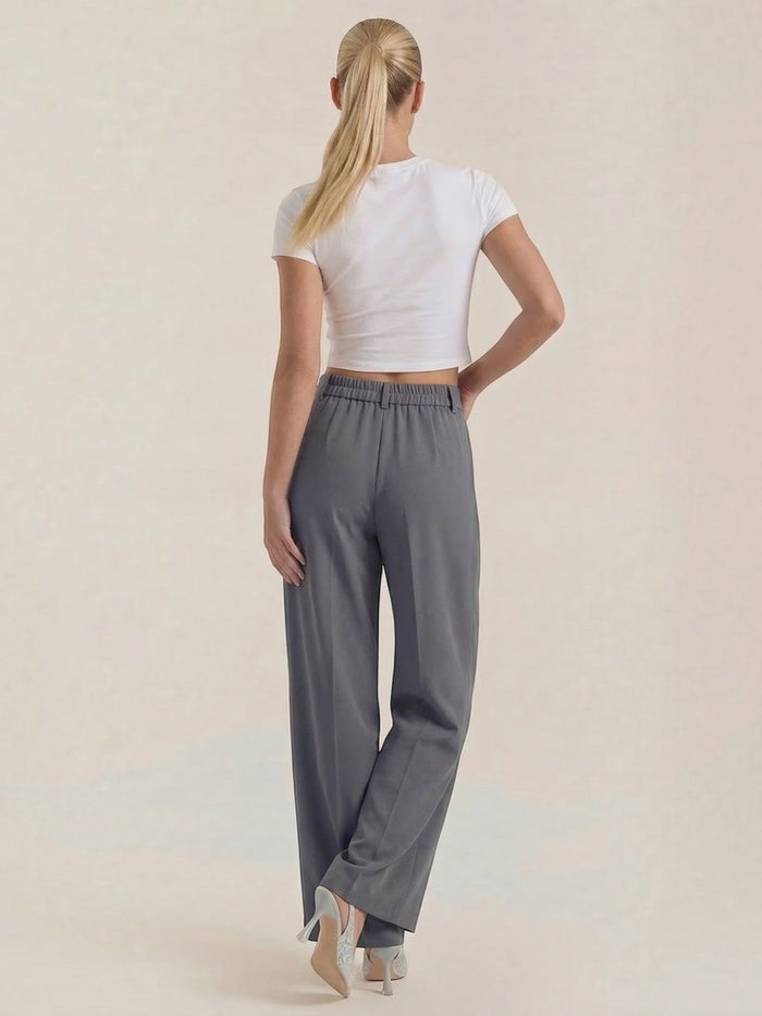 Rebecca Pantalon Taille Haute En Tissu
