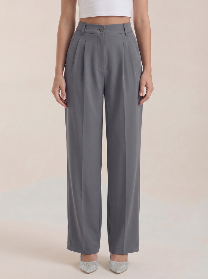 Rebecca Pantalon Taille Haute En Tissu