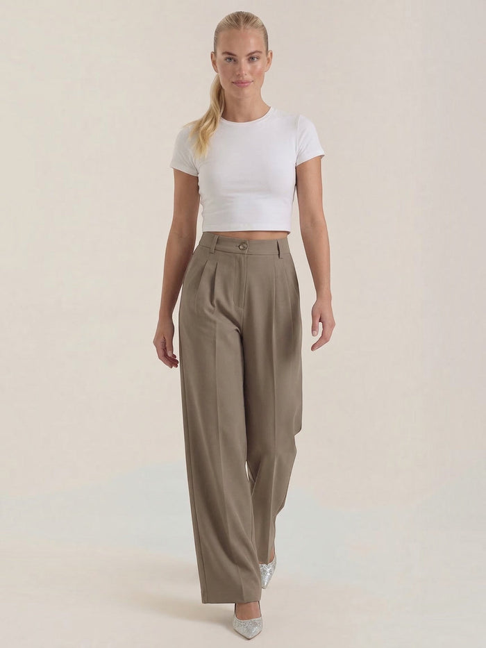 Rebecca Pantalon Taille Haute En Tissu