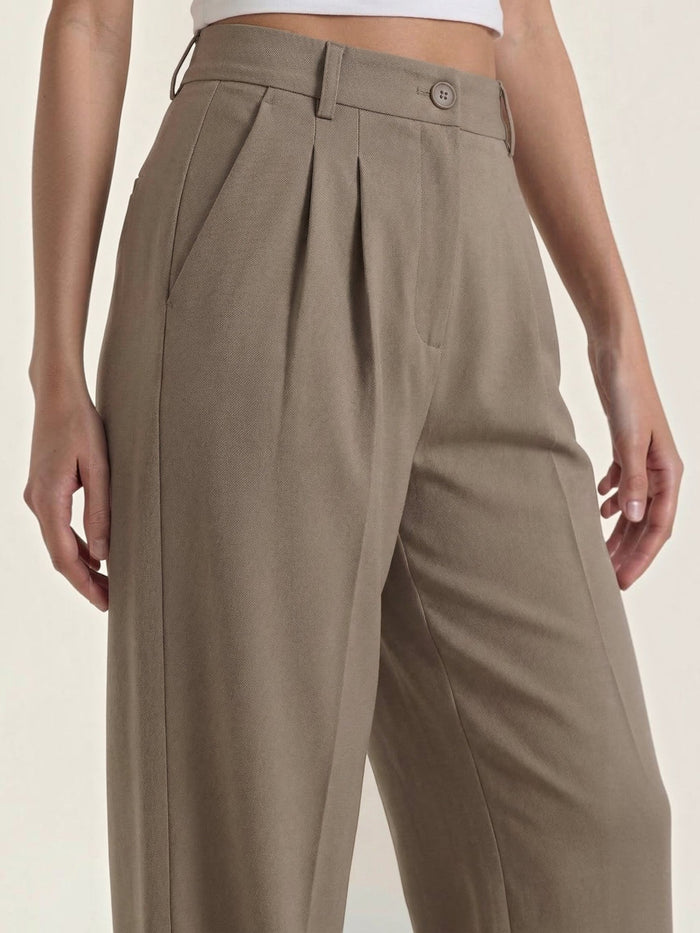Rebecca Pantalon Taille Haute En Tissu