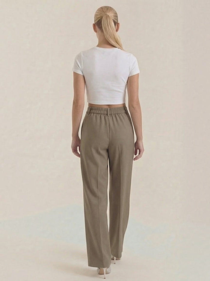 Rebecca Pantalon Taille Haute En Tissu