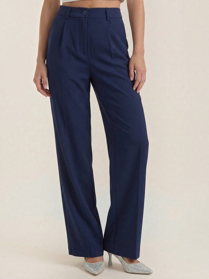 Rebecca Pantalon Taille Haute En Tissu