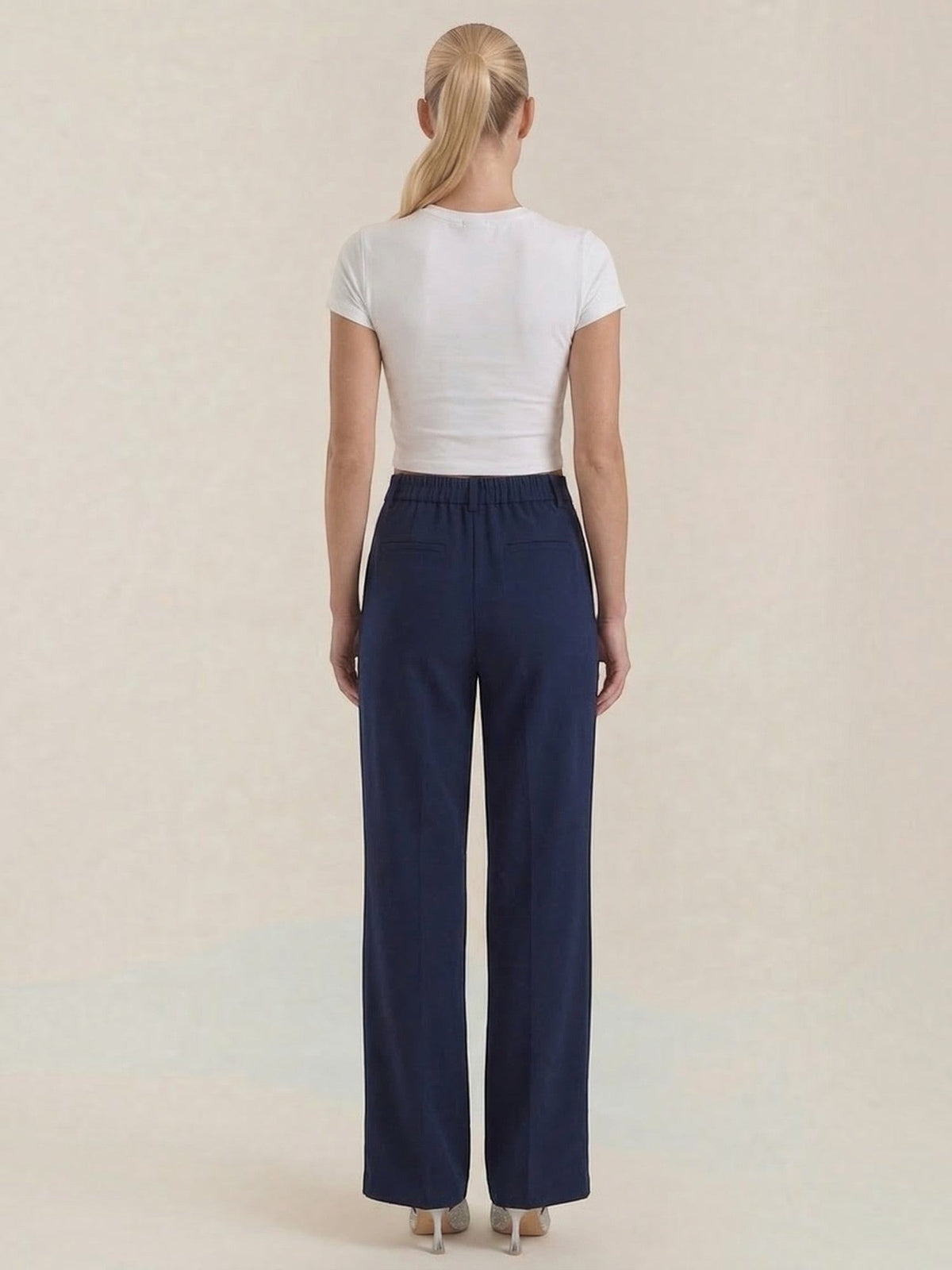 Rebecca Pantalon Taille Haute En Tissu