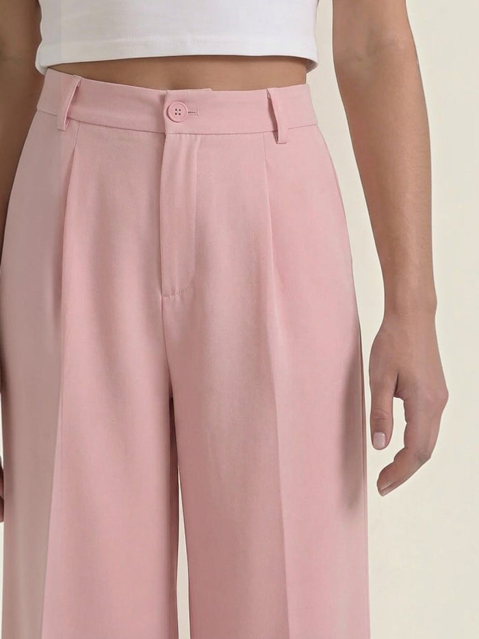 Rebecca Pantalon Taille Haute En Tissu