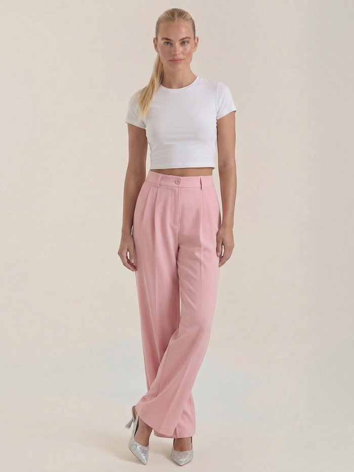 Rebecca Pantalon Taille Haute En Tissu