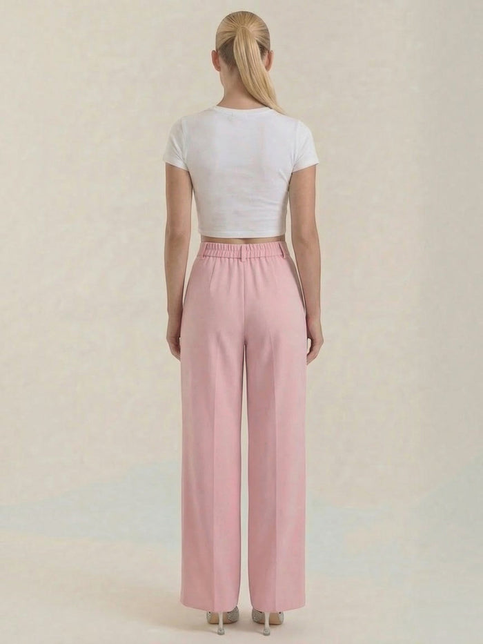 Rebecca Pantalon Taille Haute En Tissu