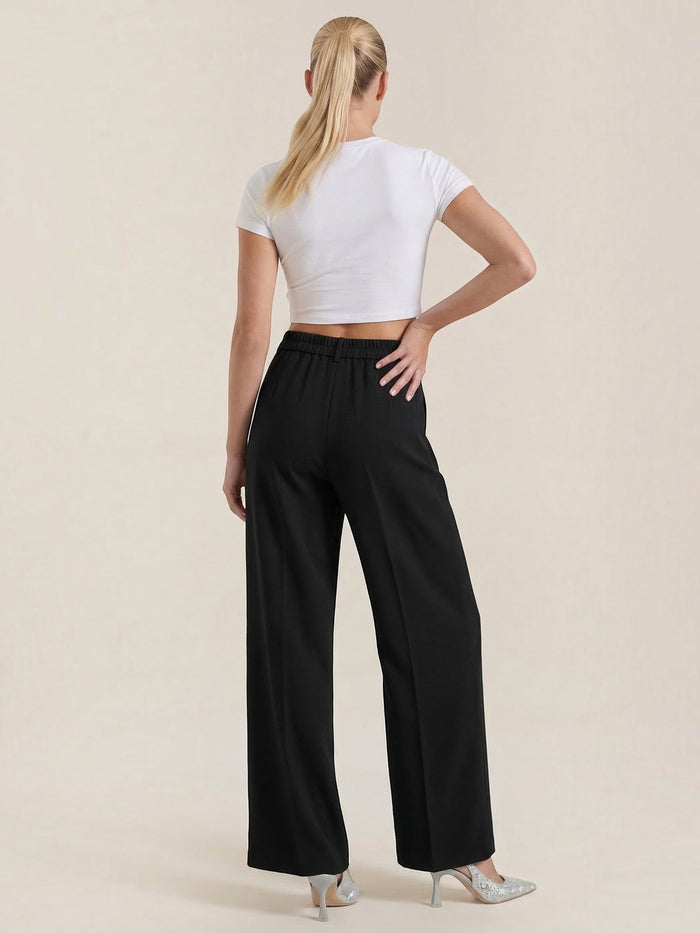 Rebecca Pantalon Taille Haute En Tissu