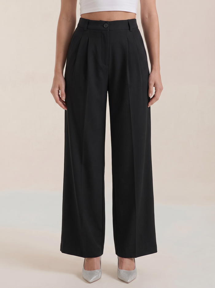 Rebecca Pantalon Taille Haute En Tissu