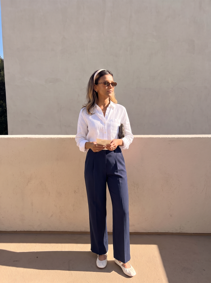 Rebecca Pantalon Taille Haute En Tissu