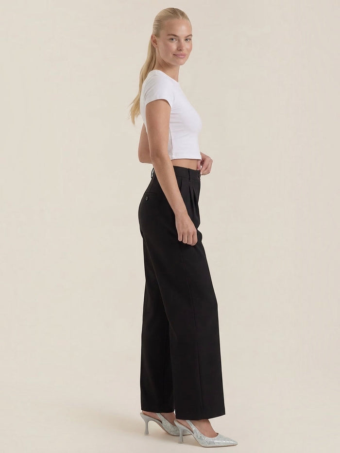 Rebecca Pantalon Taille Haute En Tissu