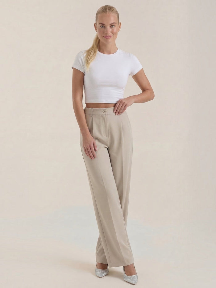 Rebecca Pantalon Taille Haute En Tissu