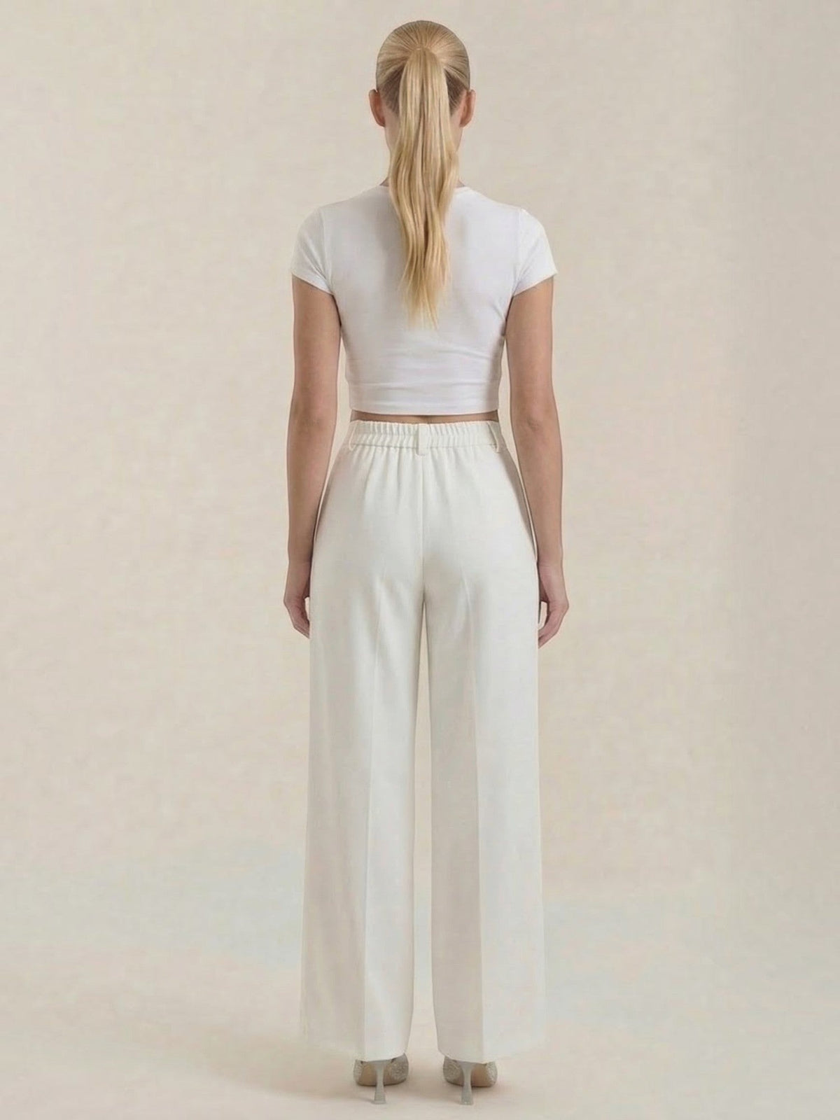 Rebecca Pantalon Taille Haute En Tissu