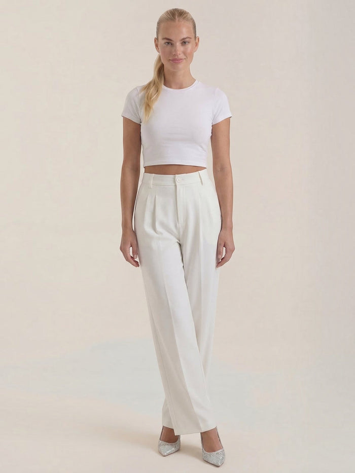Rebecca Pantalon Taille Haute En Tissu