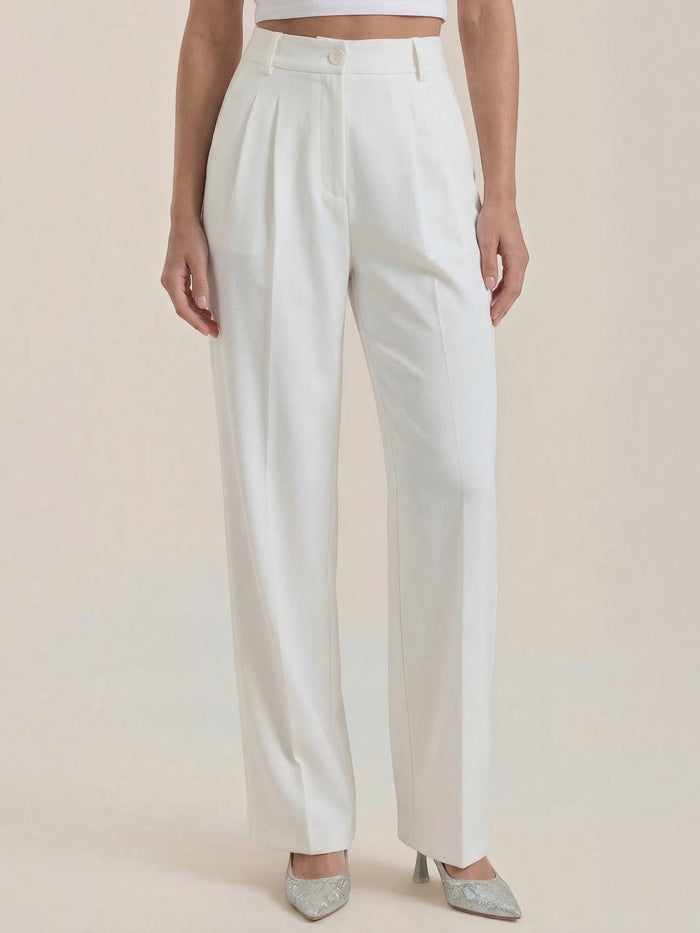 Rebecca Pantalon Taille Haute En Tissu