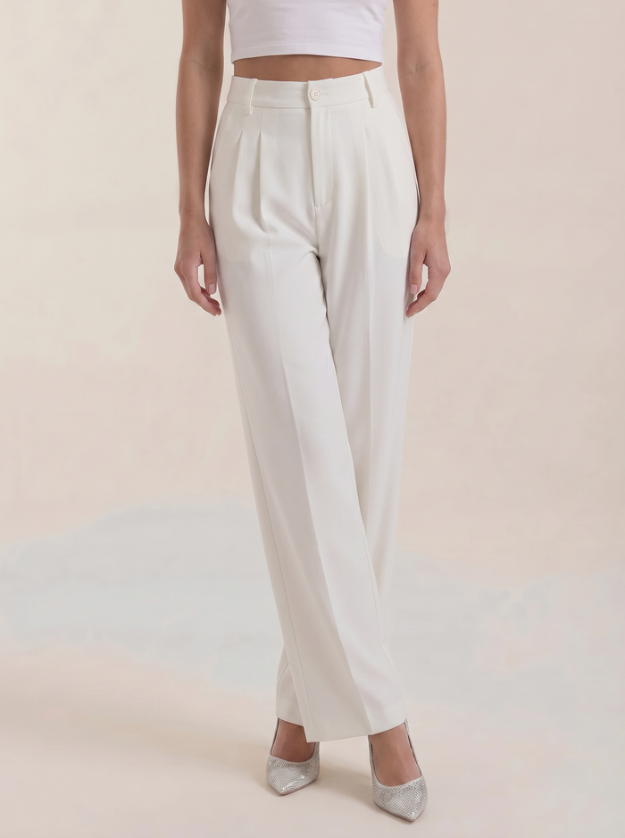 Rebecca Pantalon Taille Haute En Tissu