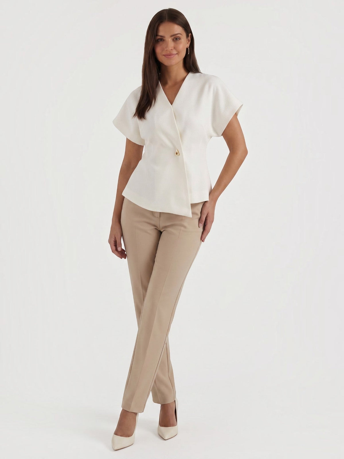 Amy Blazer Haut À Effet Portefeuille Asymétrique