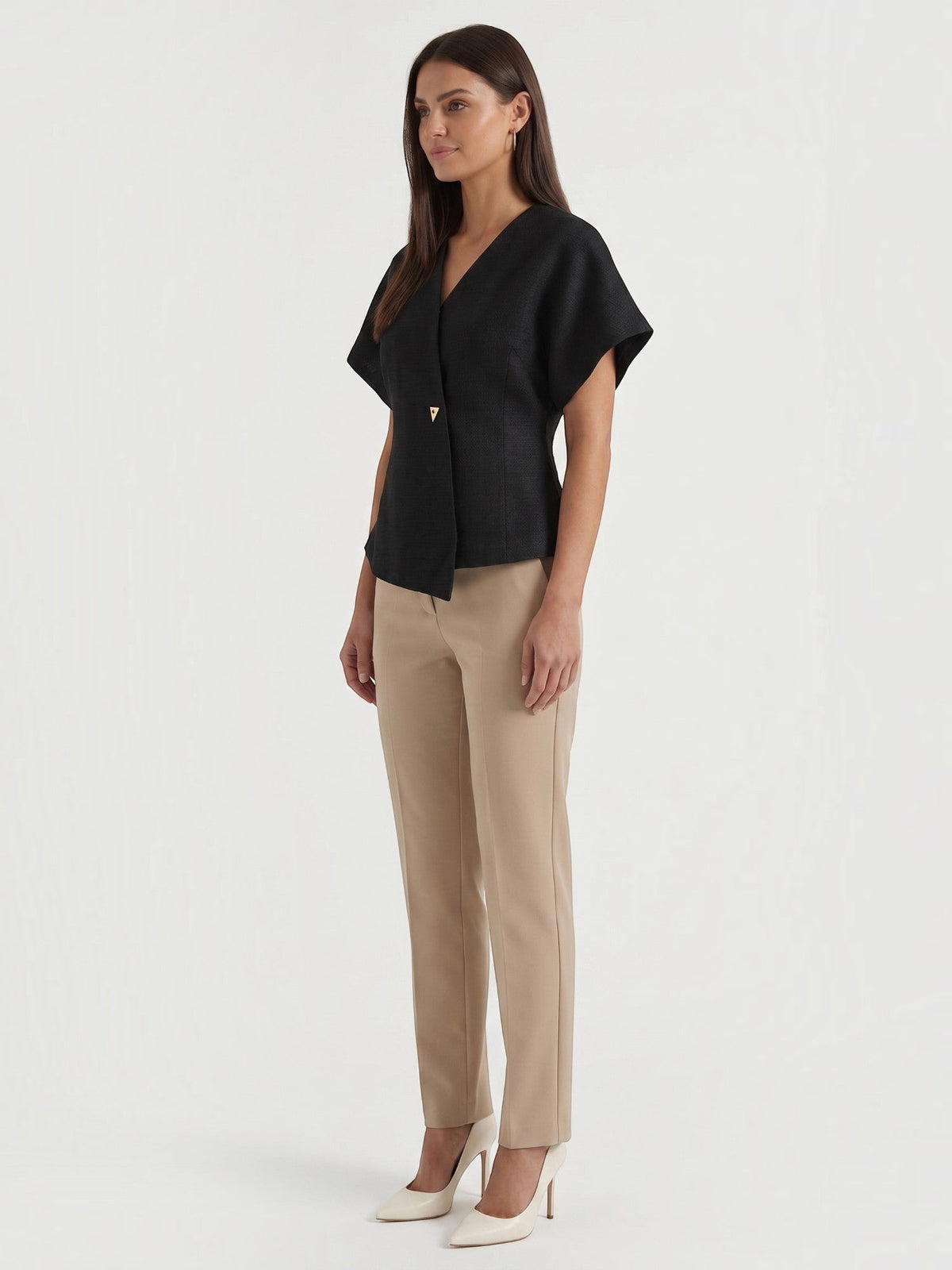Amy Blazer Haut À Effet Portefeuille Asymétrique