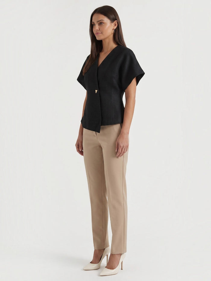 Amy Blazer Haut À Effet Portefeuille Asymétrique
