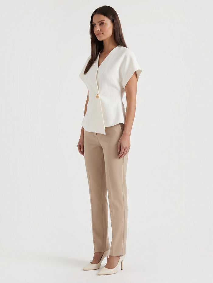 Amy Blazer Haut À Effet Portefeuille Asymétrique