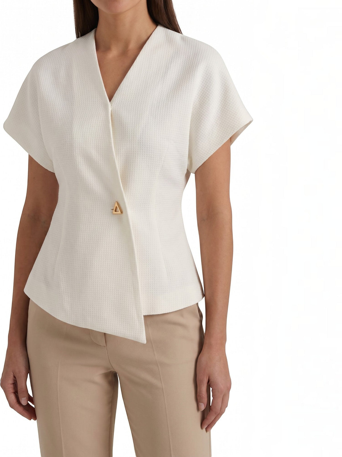 Amy Blazer Haut À Effet Portefeuille Asymétrique