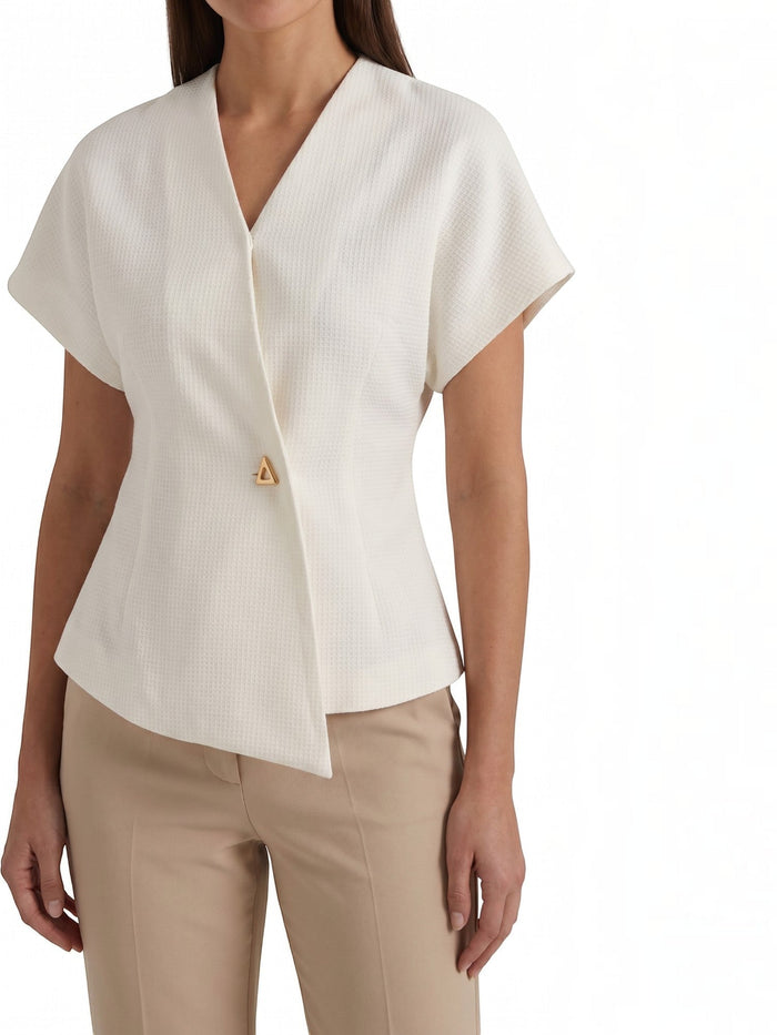 Amy Blazer Haut À Effet Portefeuille Asymétrique