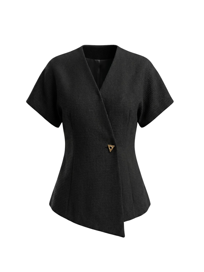 Amy Blazer Haut À Effet Portefeuille Asymétrique