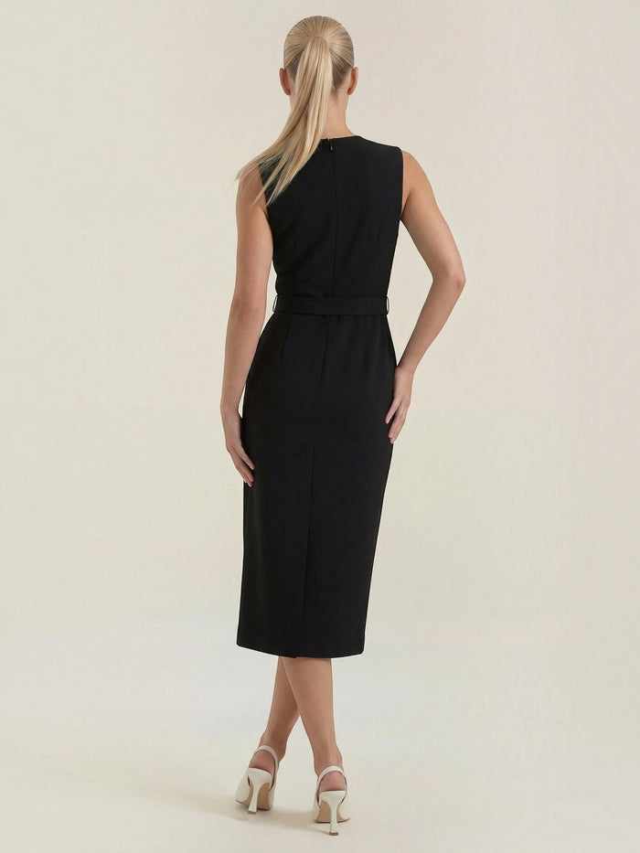 Arlene Robe Midi À Boutons Dorés