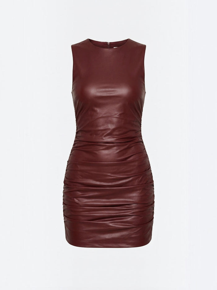 Bernice Robe Courte Effet Cuir Brillant