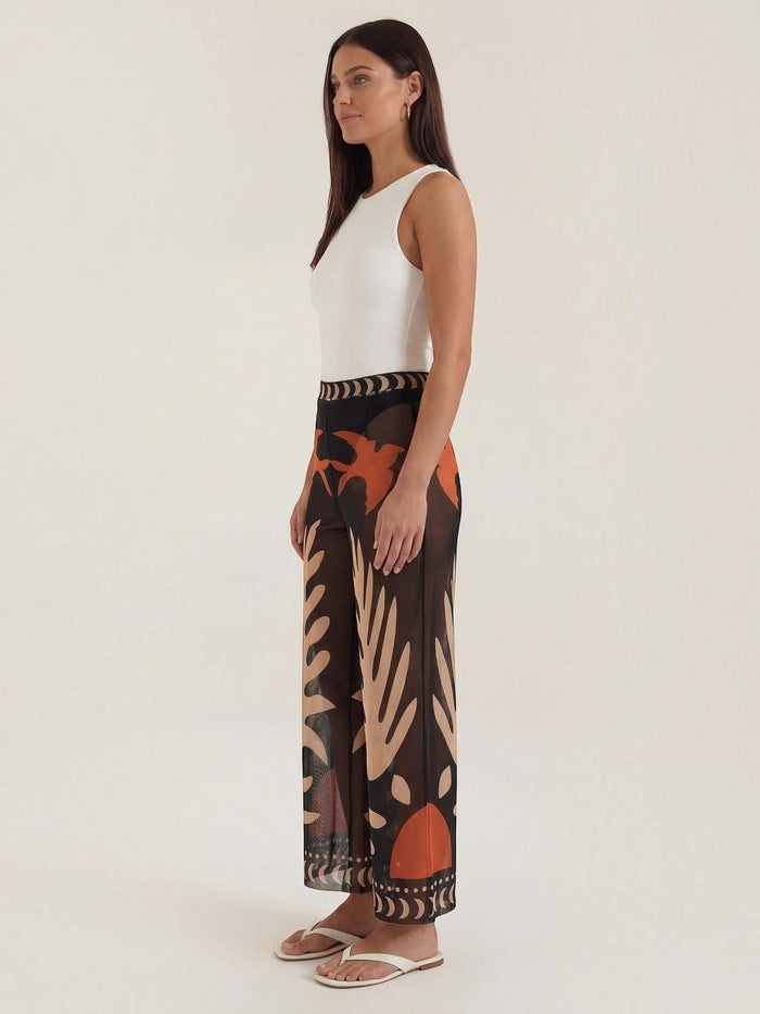 Beth Pantalon En Tulle Imprimé Tropical