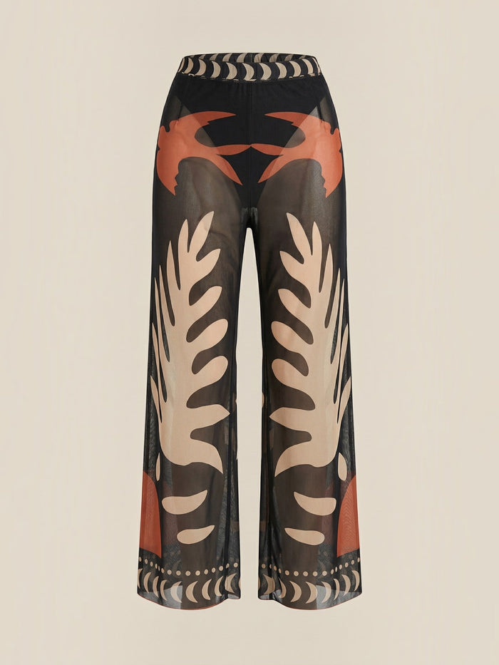 Beth Pantalon En Tulle Imprimé Tropical