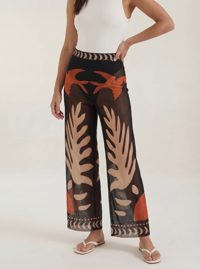 Beth Pantalon En Tulle Imprimé Tropical