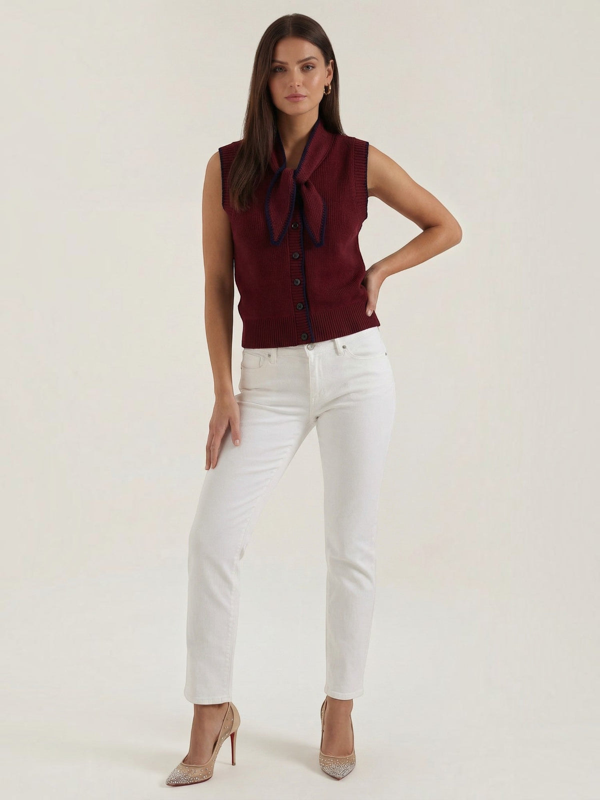 Blair Gilet En Maille À Col Nœud