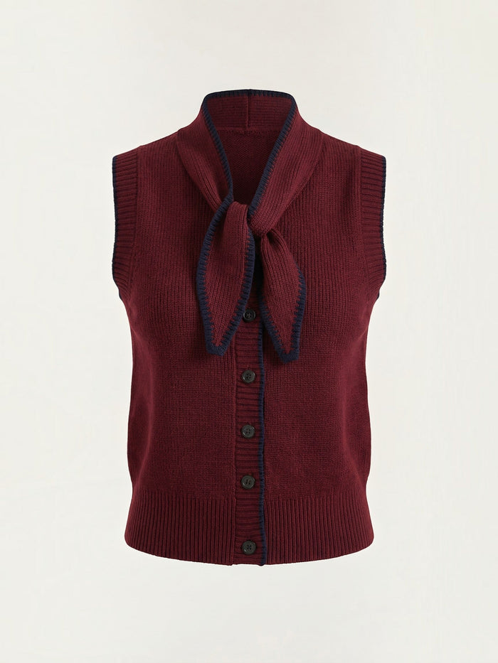 Blair Gilet En Maille À Col Nœud