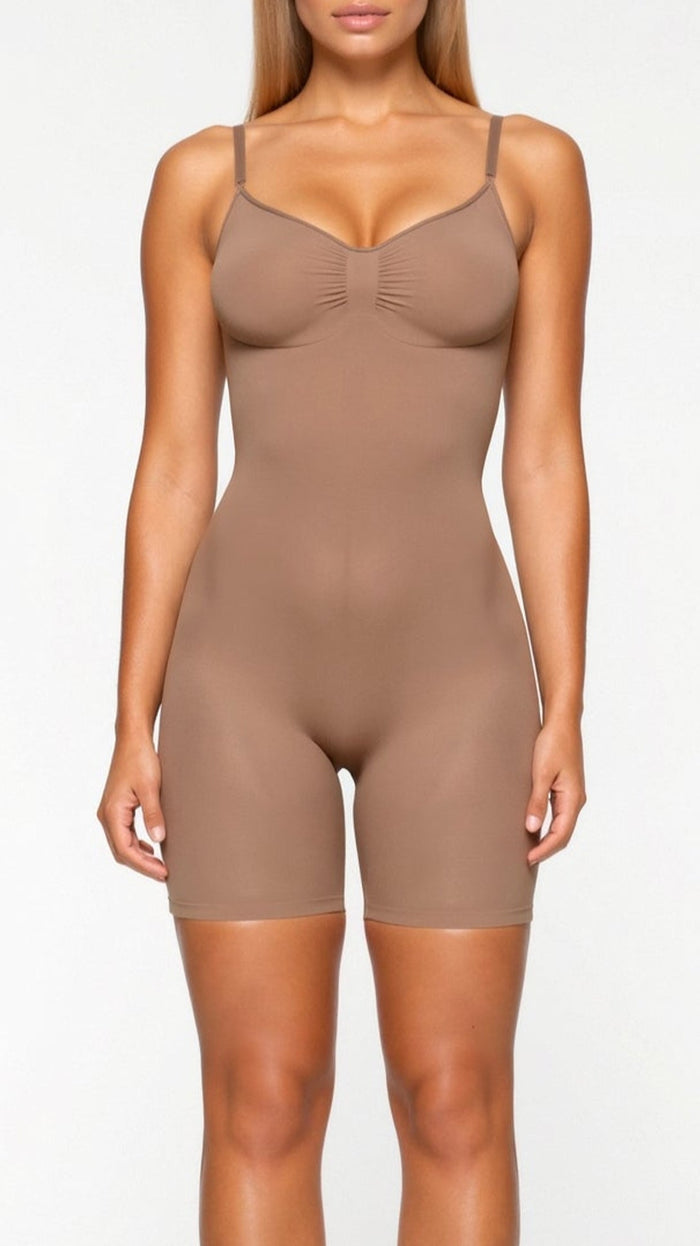 Body gainant mi-cuisse sans couture