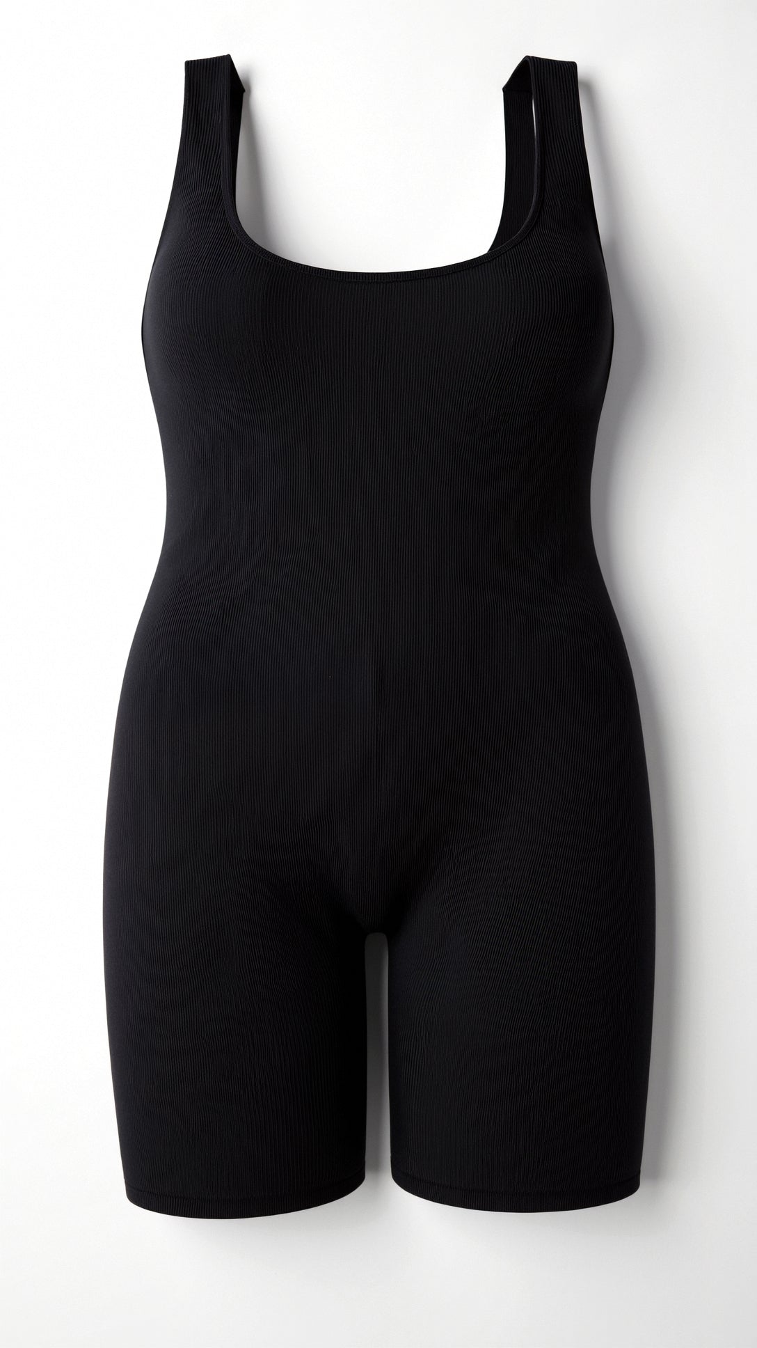 Body short côtelé à encolure carrée