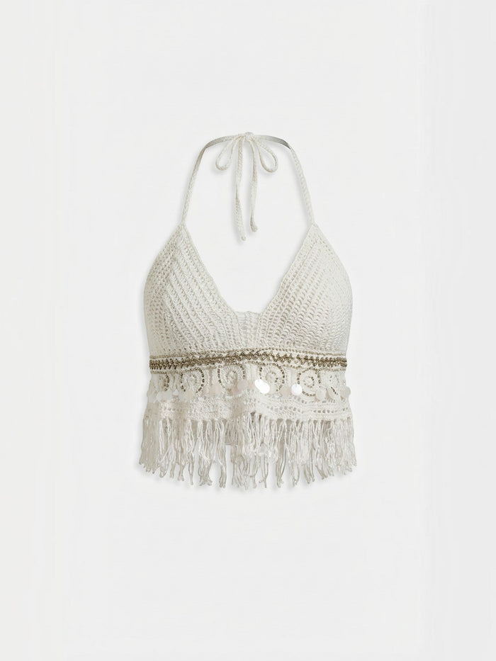 Brandy Top Crochet À Profond Décolleté En V