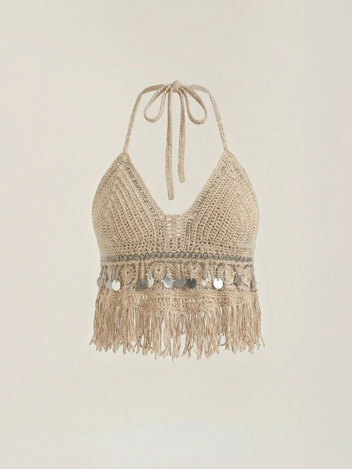 Brandy Top Crochet À Profond Décolleté En V