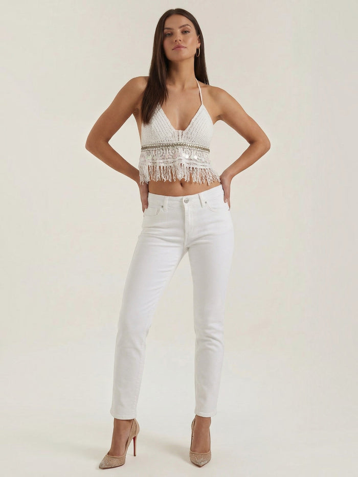 Brandy Top Crochet À Profond Décolleté En V