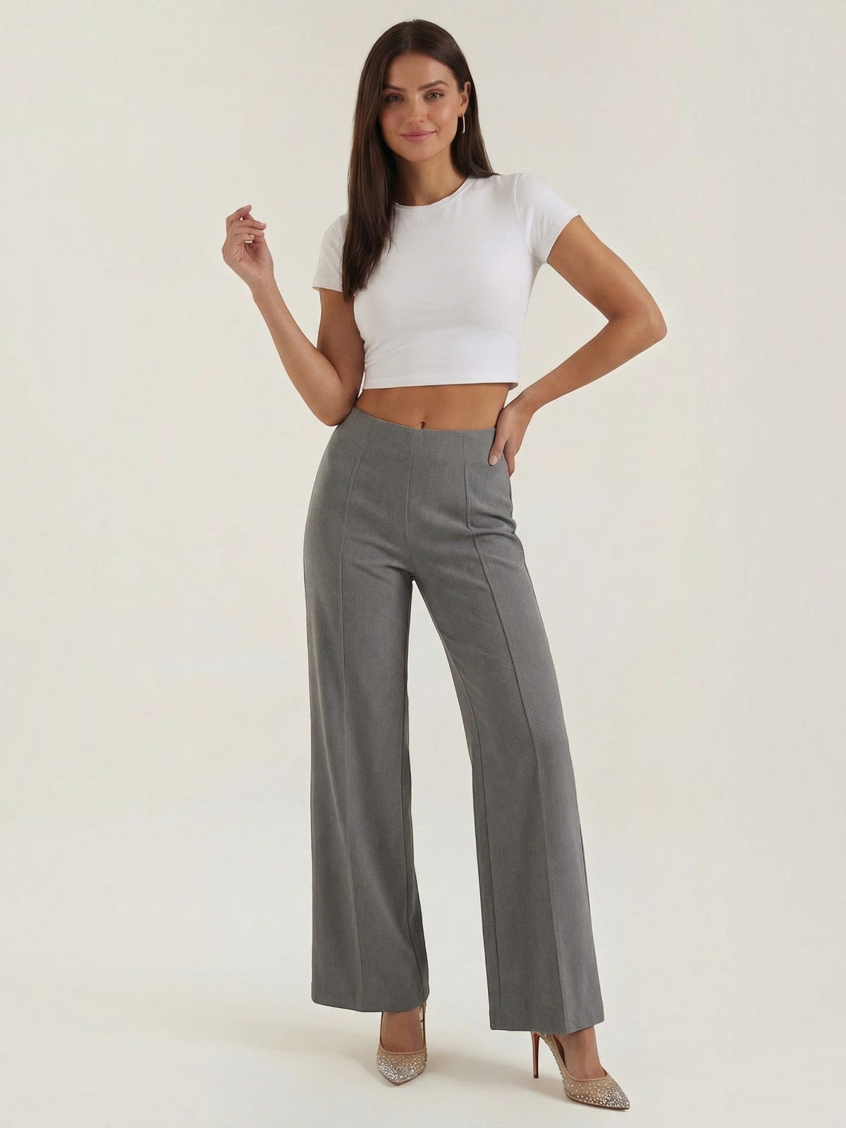 Brooke Pantalon Large À Taille Très Haute