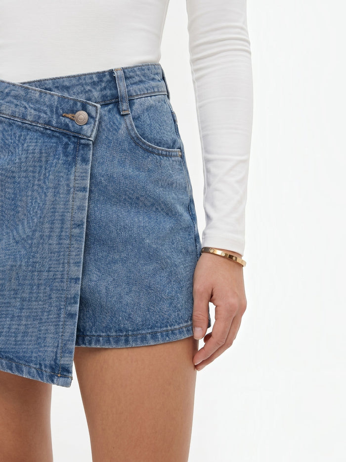 Casey Jupe En Jean À Effet Portefeuille