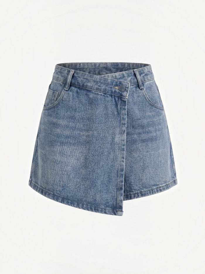 Casey Jupe En Jean À Effet Portefeuille