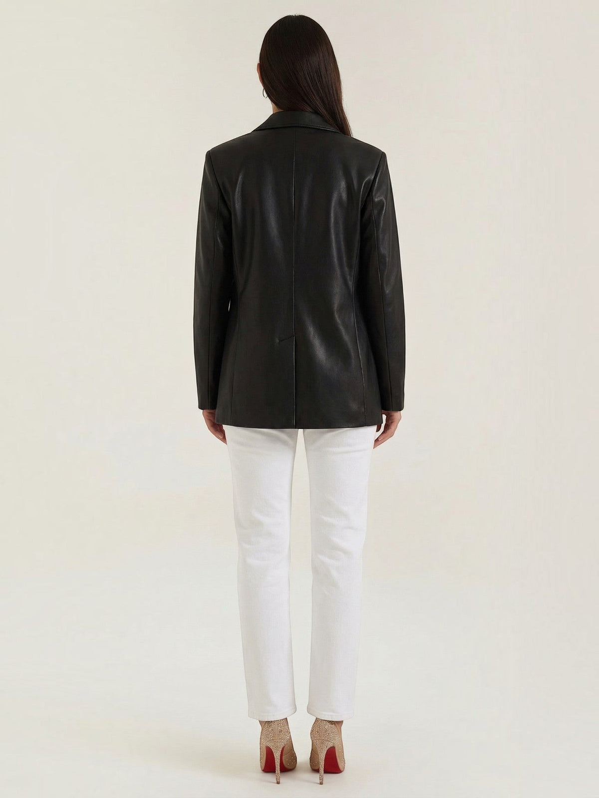 Catherine Blazer Oversize Effet Cuir