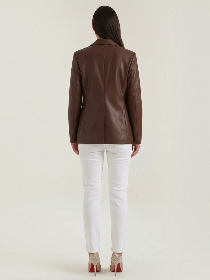 Catherine Blazer Oversize Effet Cuir