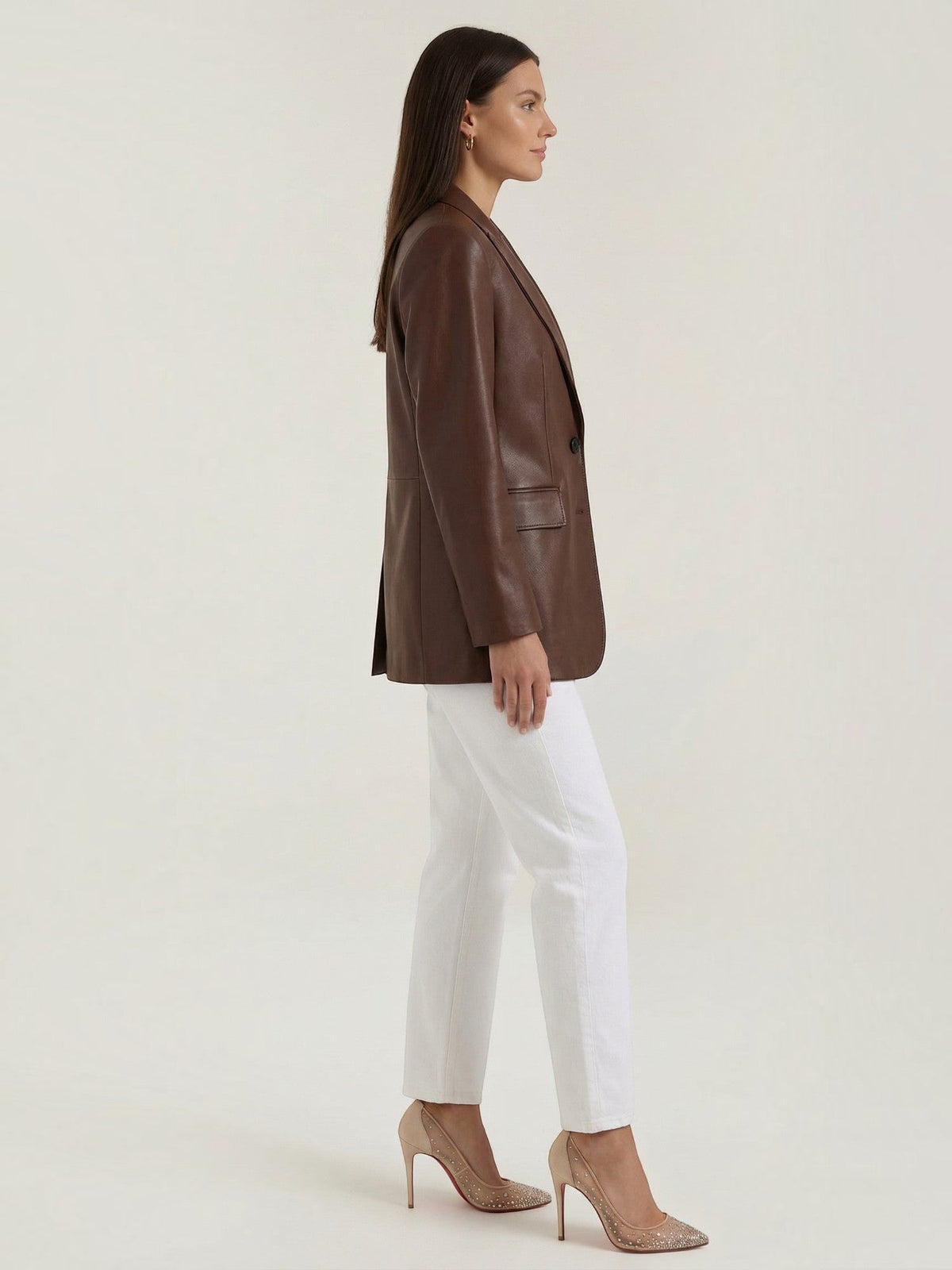 Catherine Blazer Oversize Effet Cuir