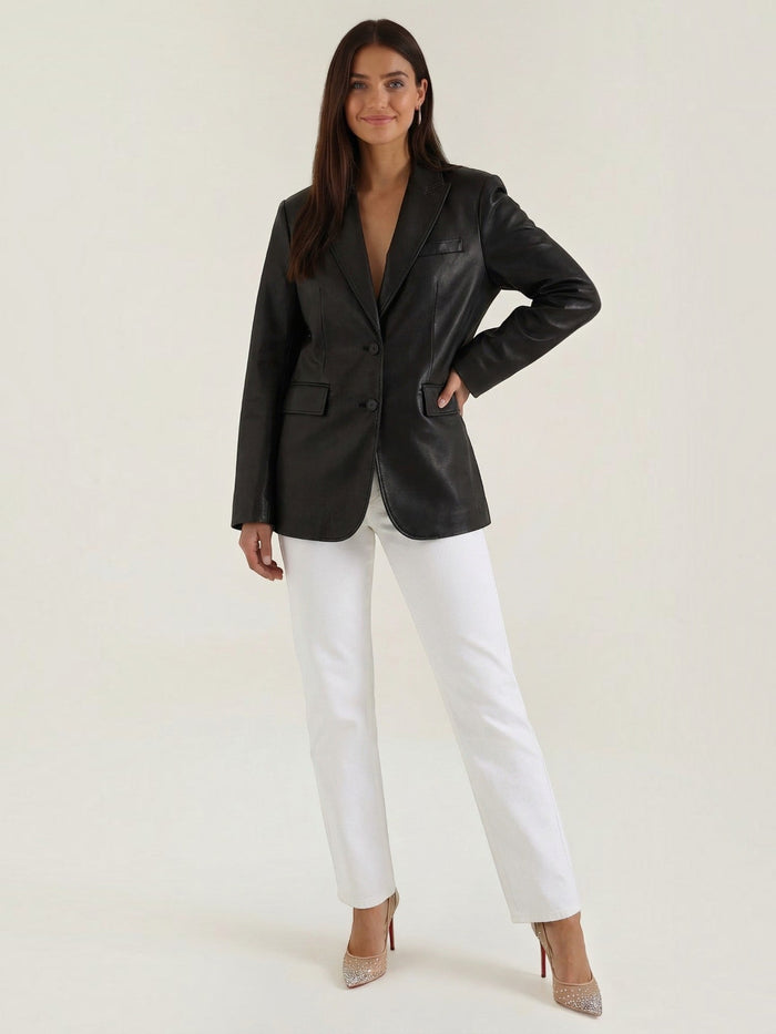 Catherine Blazer Oversize Effet Cuir