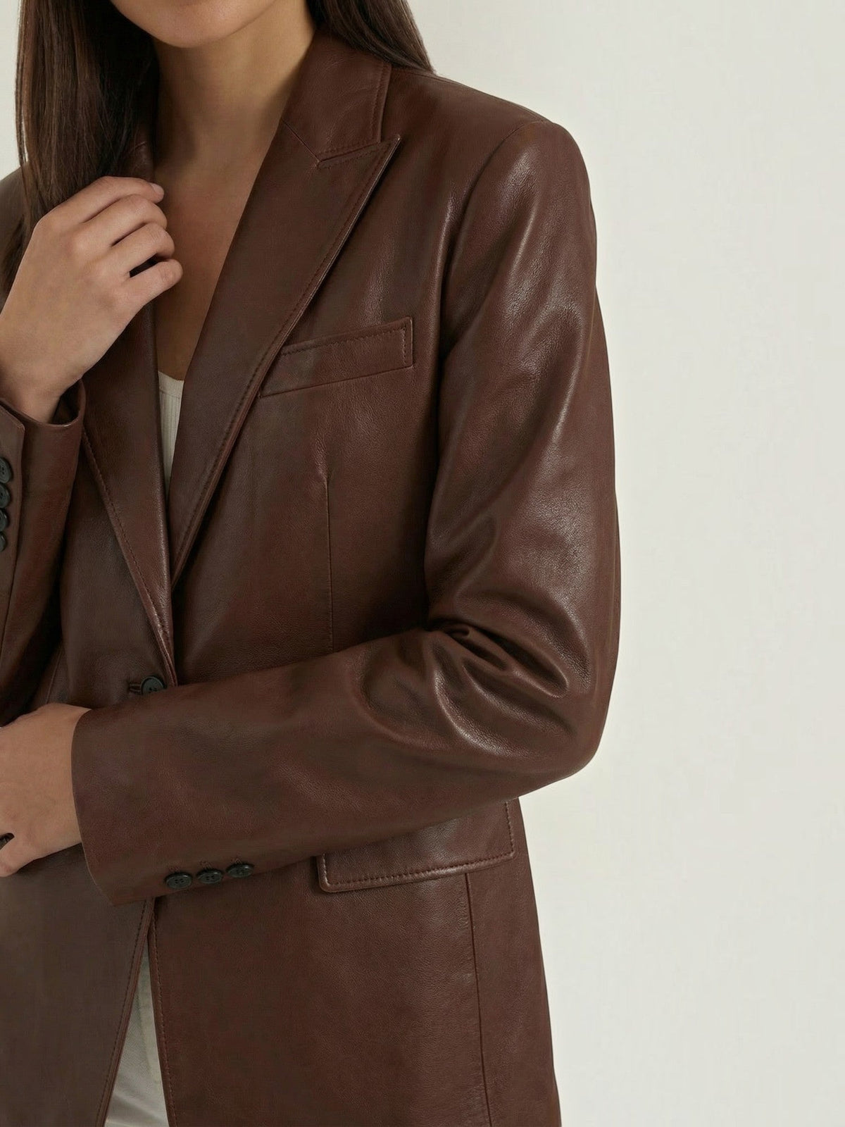 Catherine Blazer Oversize Effet Cuir